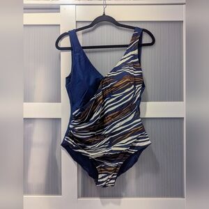 EUC Women's Blue & Brown Swinsuit
